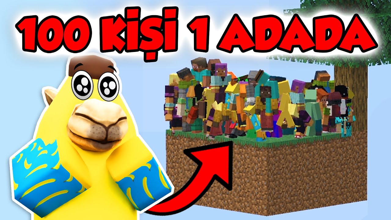 100 KİŞİYİ 1 ADAYA KOYARSAK NOLUR? - MINECRAFT