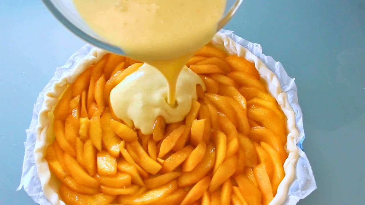 Tarte de pêssego e amêndoa 🍑 Fácil e deliciosa, esta é a sobremesa TOP de verão!