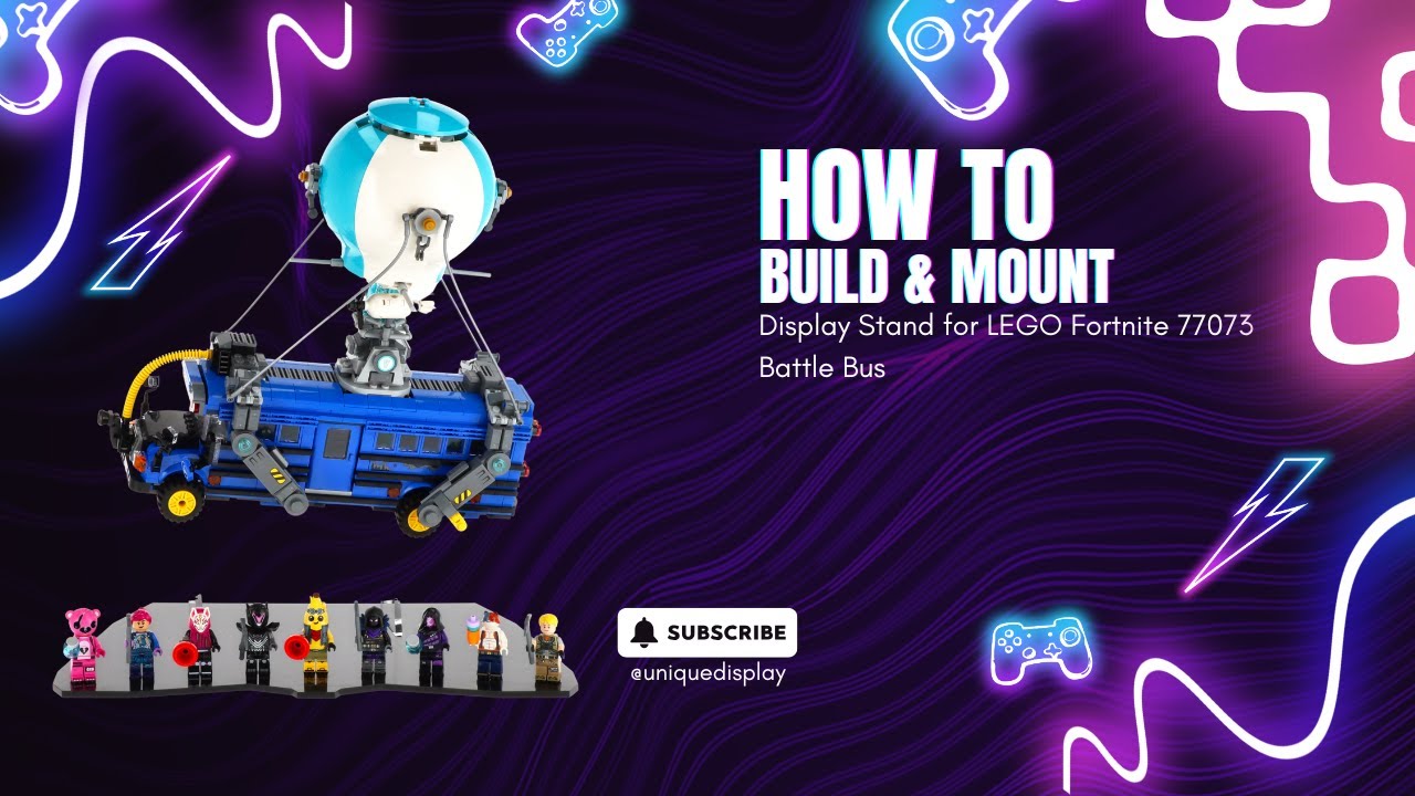 Uniquedisplay Display Stand for LEGO Fortnite 77073 Battle Bus - Assembly Tutorial