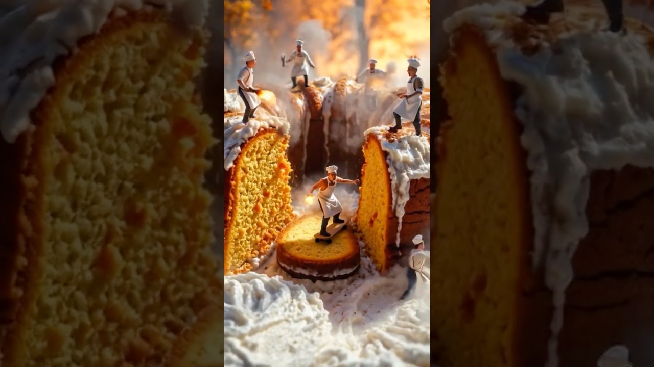Tiny Bakers vs GIANT Pumpkin Spice Latte Cake – AUTUMN APOCALYPSE! 🍂🔥🥧