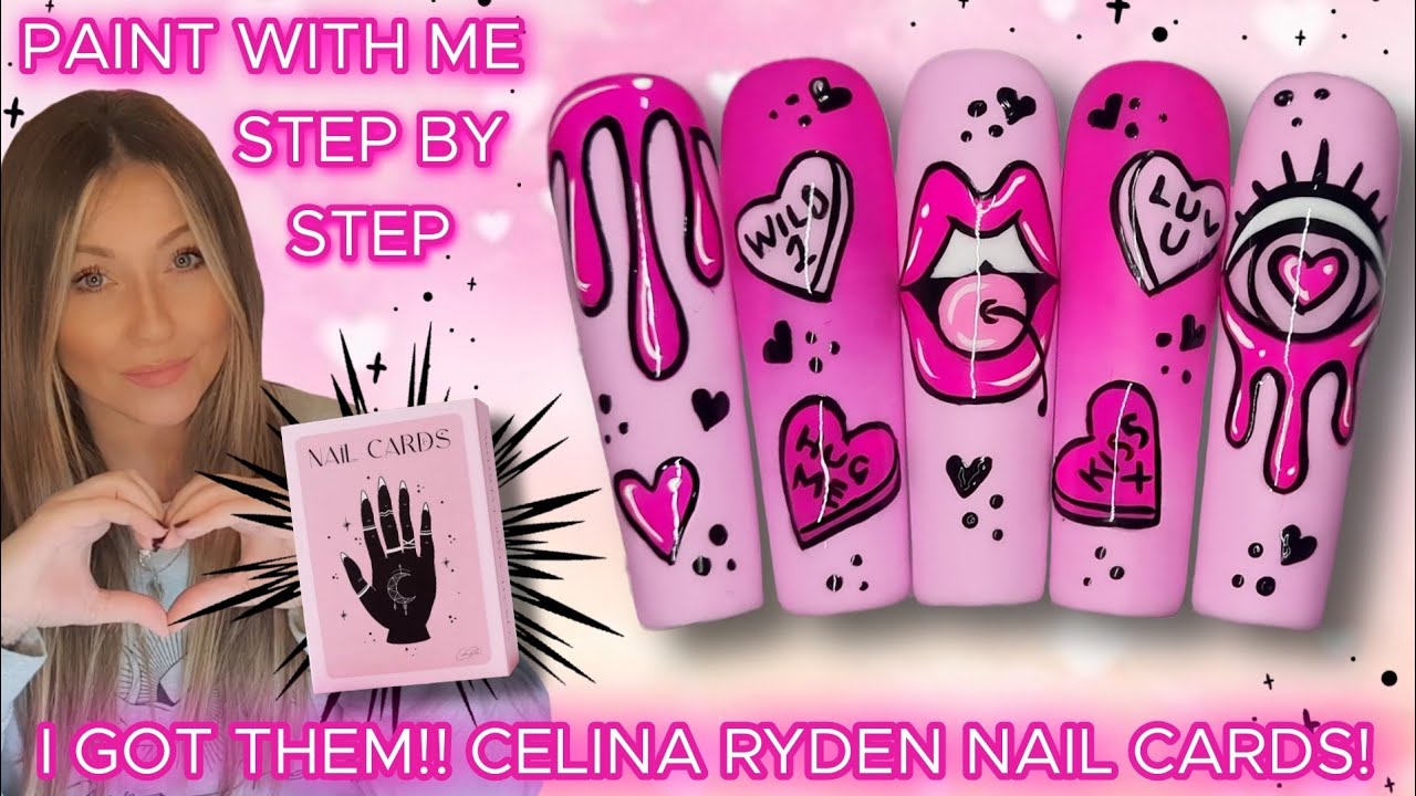 💋 Розовый дизайн ногтей ко Дню святого Валентина | Открытки с рисунками Селины Райден | Маникюр с...