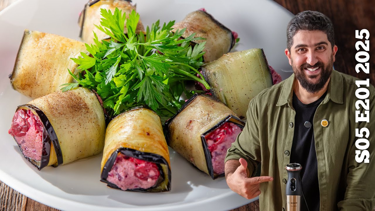 Ramin Nuriyev | 🍆 Badımcan Ruletləri 🍗 Pambıq Kimi Toyuq Budu 🍅 Pomidorlar Krem Lobya ilə 🥧 Quş Südü