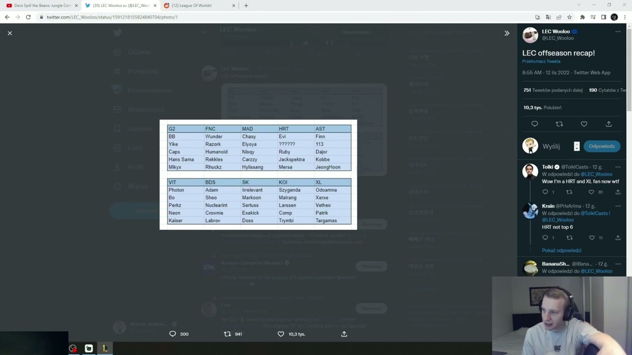 Jankos Reacts To His Rumoured Team And Full LEC Teams List!!