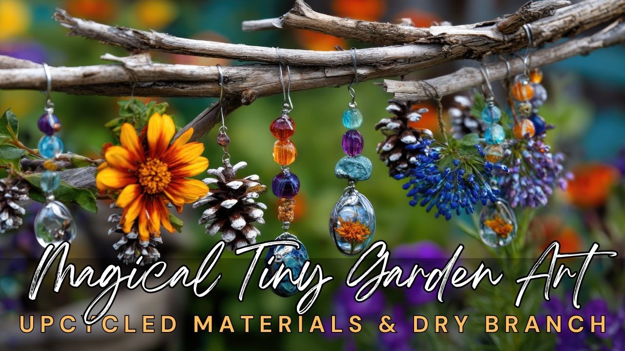 Magical Tiny Garden Art Decor Using Upcycled Materials and Dry Branch Craft Ideas