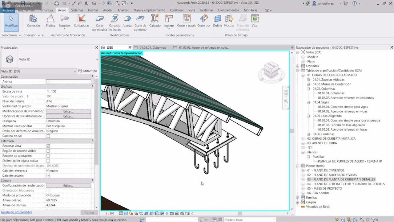 1ra Sesión en vivo: Modelado de estructuras metálicas