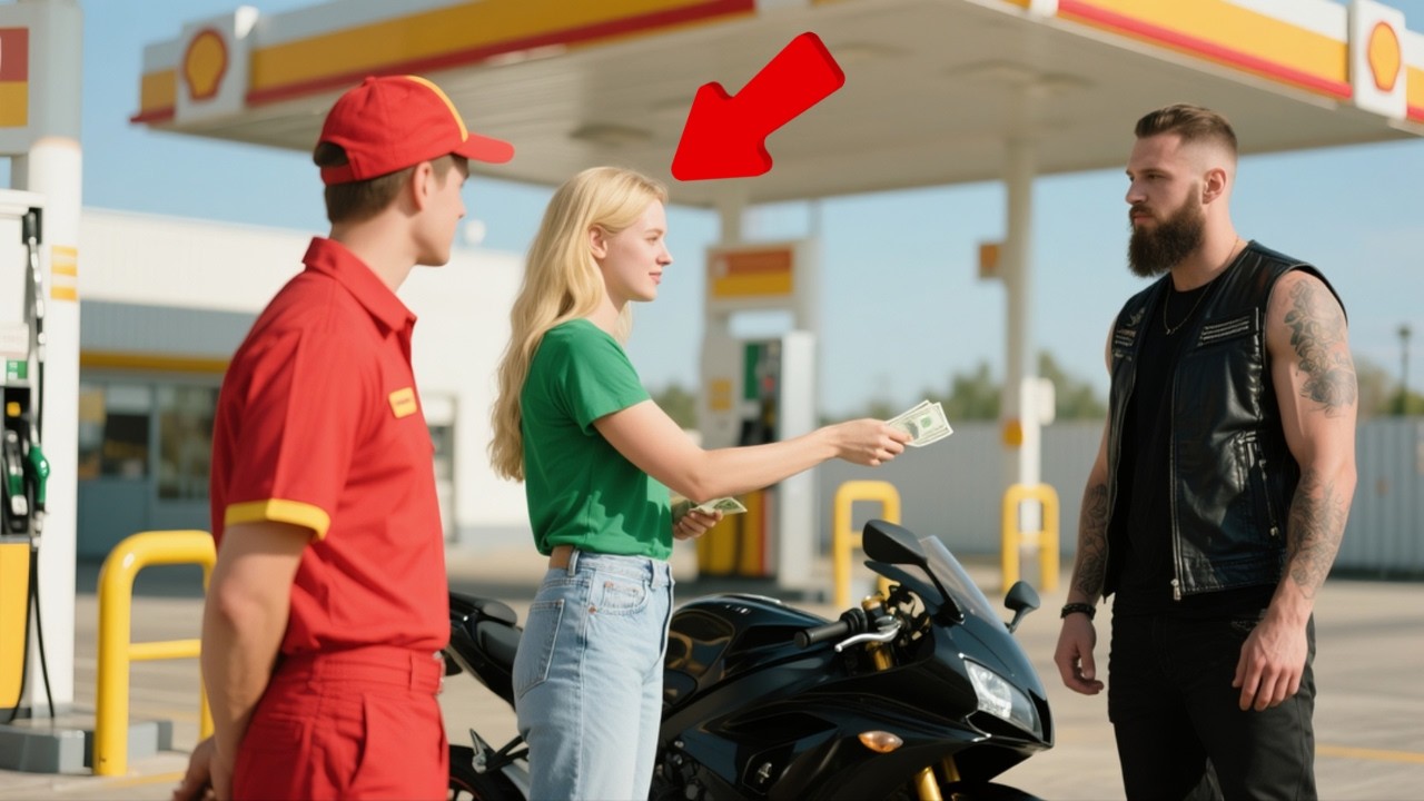 Blonde Woman Paid for a Hells Angel’s Gas — Next Morning, Dozens of Bikers Lined Up at Her Door