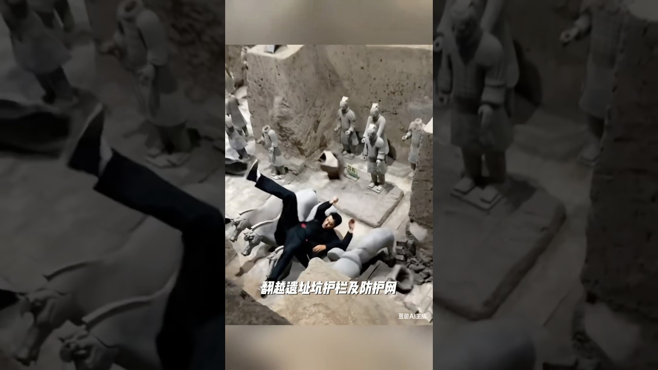 Chinese Tourist DESTROYS Two Terracotta Warriors