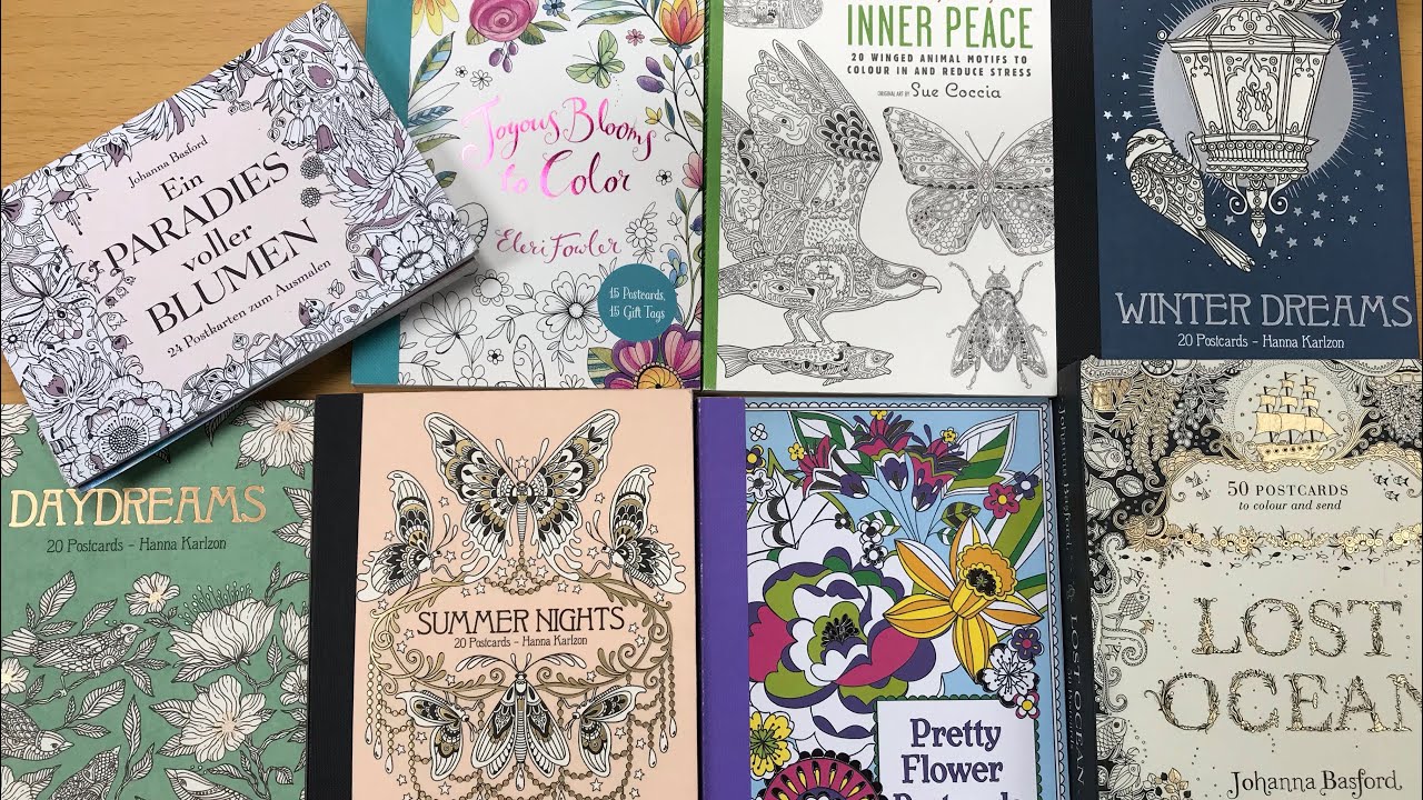 My adult colouring postcard book collection | June 2020 | ADULT COLOURING