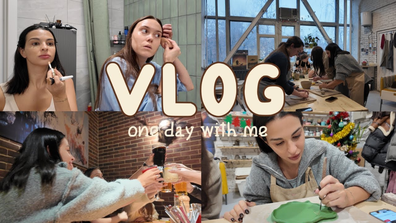 VLOG || Встреча с девочками МАРАФОНА || Лепим тарелочки 