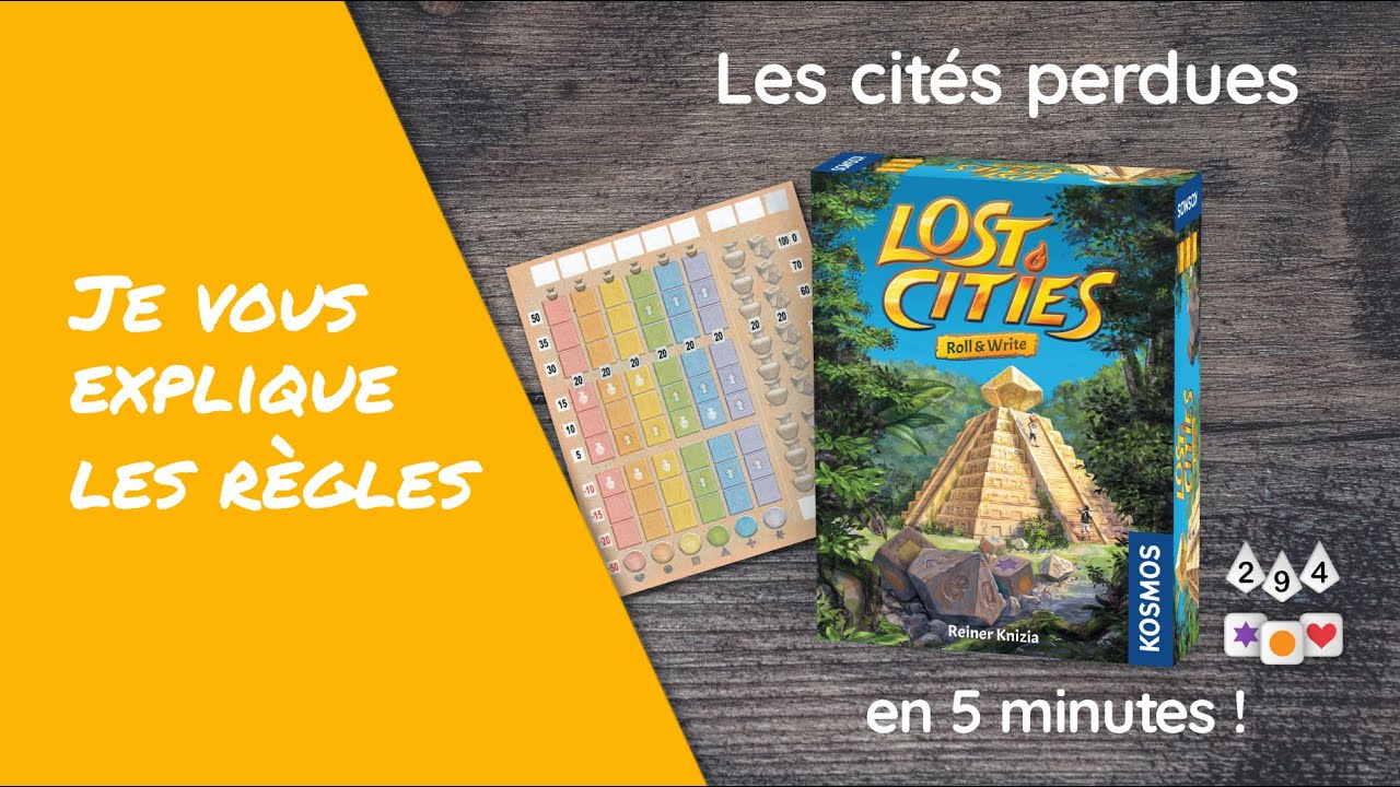 Je vous explique les règles du jeu LES CITÉS PERDUES Roll & Write en moins de 5 minutes!