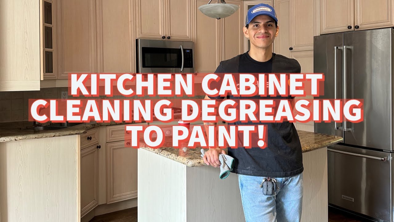 Kitchen cabinet cleaning to prepare for painting with Renner coatings