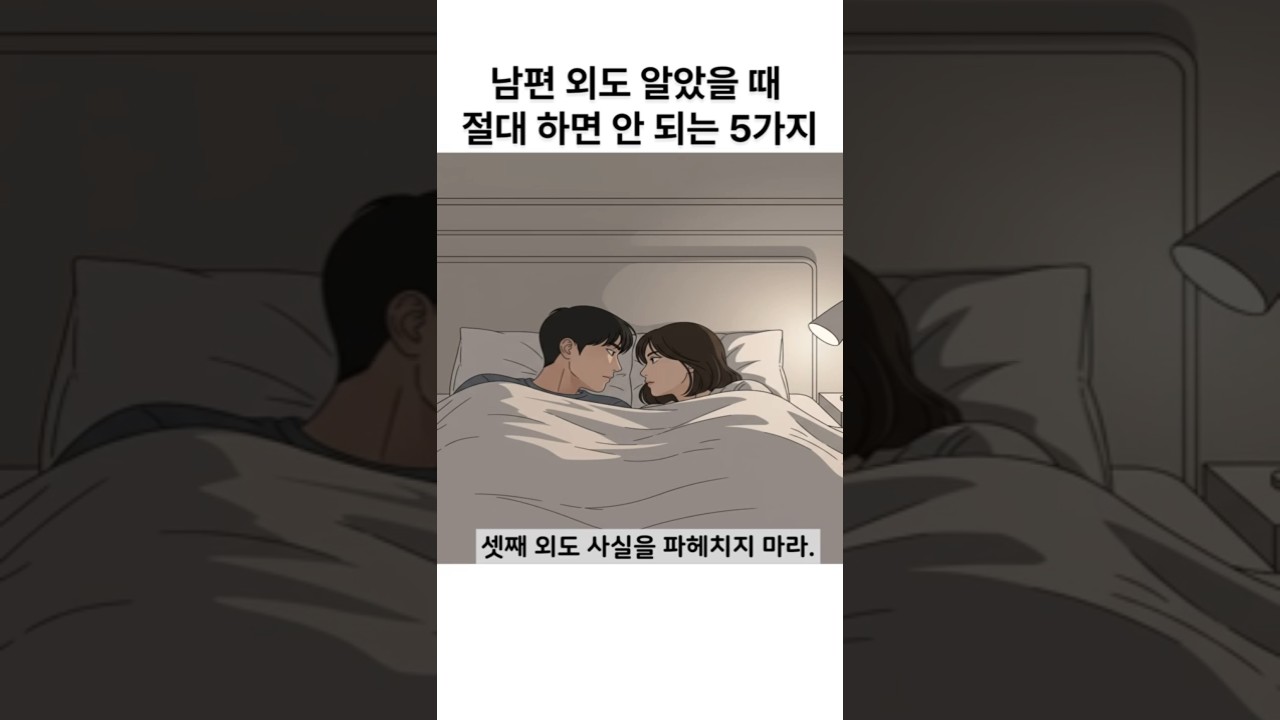 남편 외도 알았을 때 절대 하면 안 되는 5가지. 모르면 당한다. #shorts