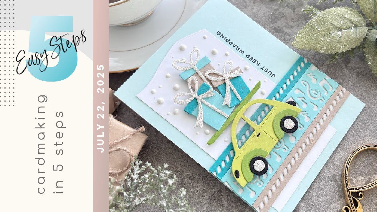 CARDMAKING IN 5 EASY STEPS | Crafting a Yuletide Card: Step-by-Step Guide | BONUS CARD