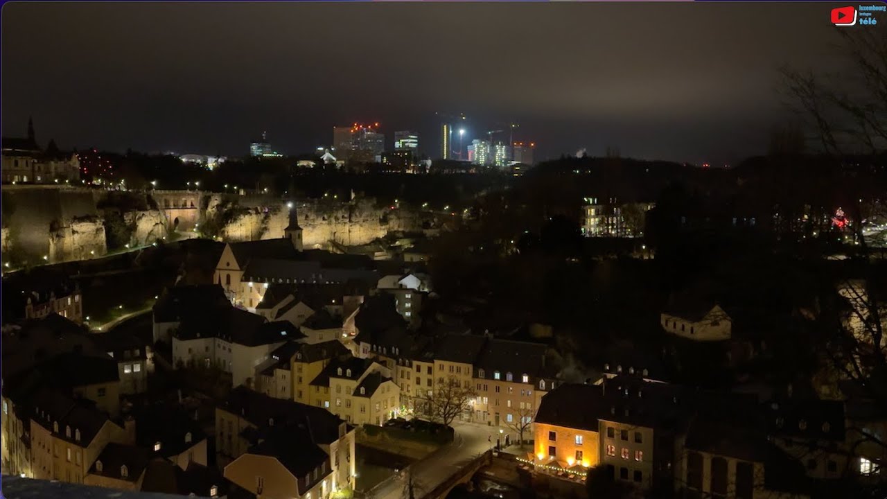 LUXEMBOURG CITY  🇱🇺 | Ville Basse la Nuit  | Luxembourg Bretagne Télé