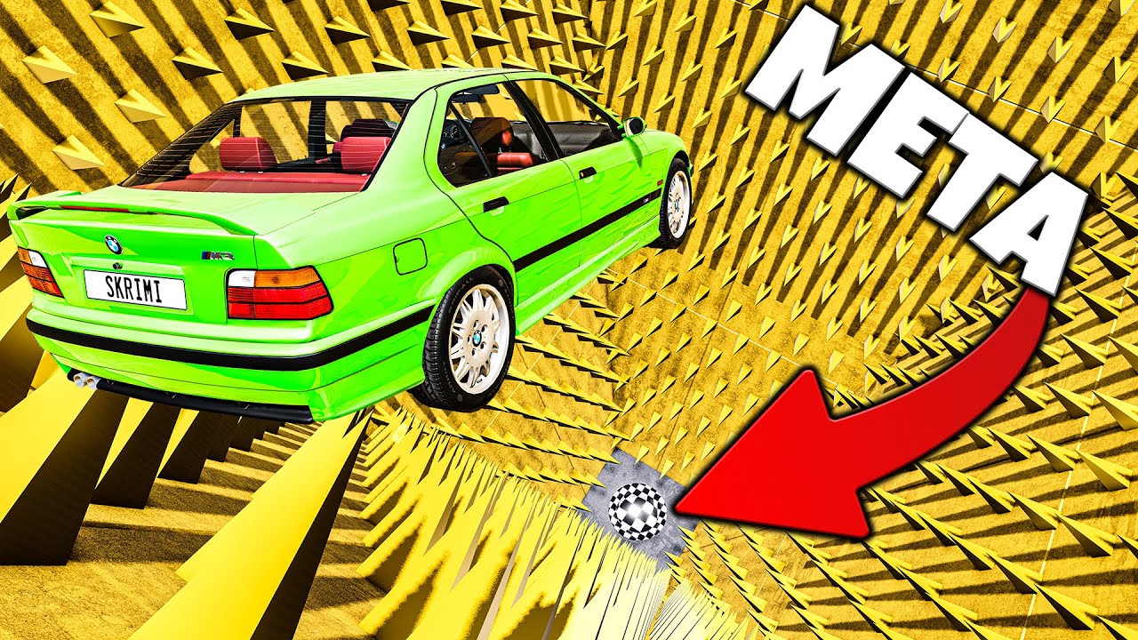 ❄️ SKOKI SUPERAUTAMI MIĘDZY KOLCAMI!? | BeamNG Drive |