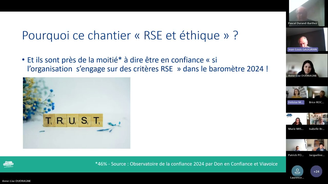 Webinaire d'appui RSE & éthique dans le Référentiel