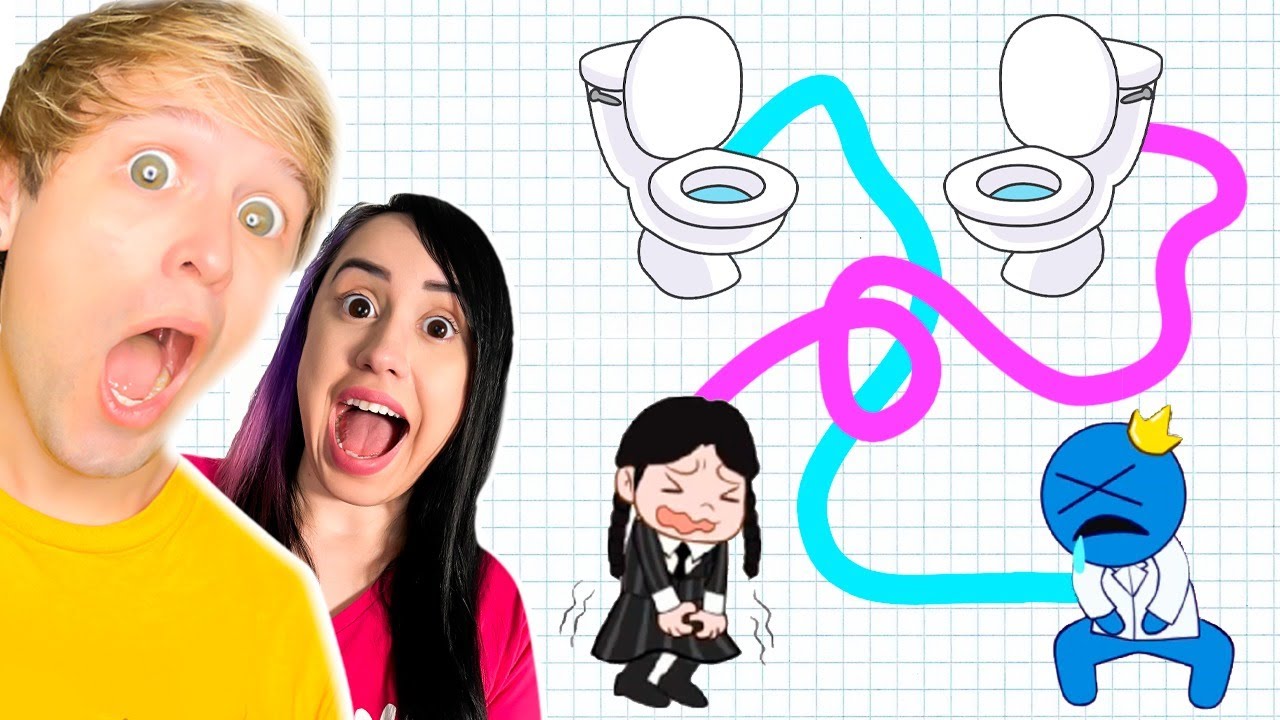 A CORRIDA do BANHEIRO da WANDINHA, BLUE e MÃOZINHA! QUEM É MELHOR na CORRIDA? Toilet Rush