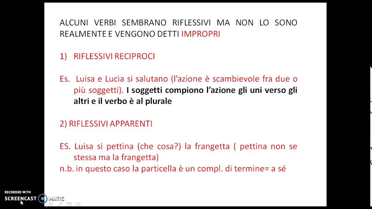 verbi riflessivi