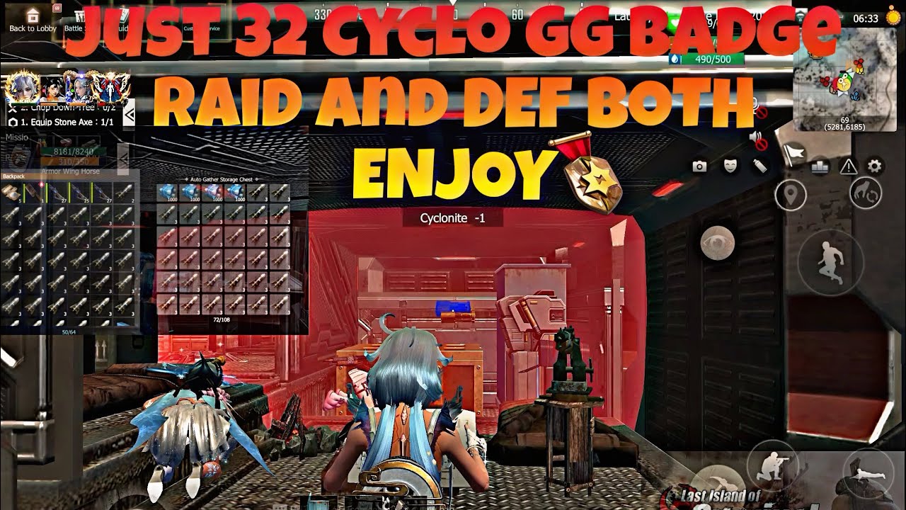 RAID BADGE BASE SAME TIME DEF OUR BASE LOL - Last Island of Survival @LIOSofficial 