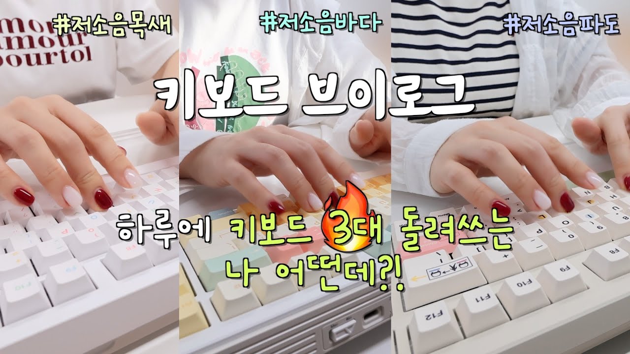 직장인 브이로그인데 키보드가 주인공👀 | 저소음목새 vs 저소음바다 vs 저소음파도 사무실 3대장 완성😁 | 숙원사업 키캡갈이 모두 완성🥳