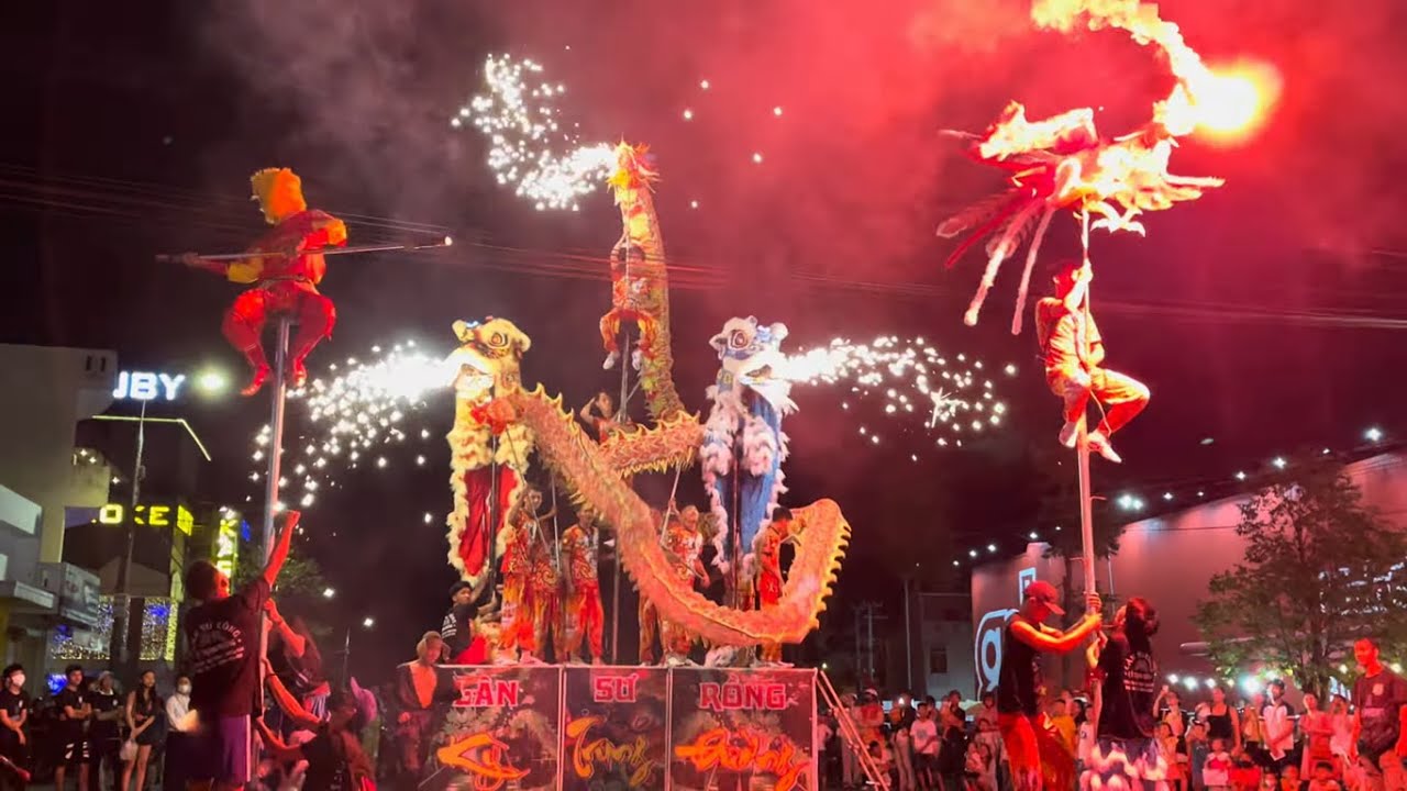 Đoàn Lân Sư Rồng Kỳ Trung Đường/ Múa Lân Tam Kỳ/ Múa Lân Quảng Nam 2024/ video 4k