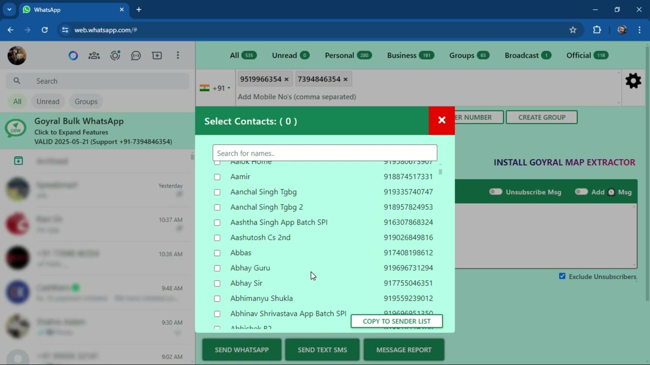 Goyral Bulk WhatsApp | Button Sender | Multiple WhatsApp Sender