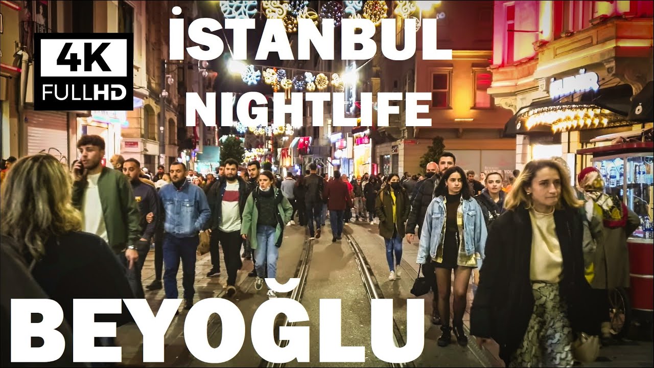 Istiklal Street Night Walking Tour | Taksim'den Galata'ya Beyoğlu İstanbul | 29 Ekim 2021 | 4K HDR