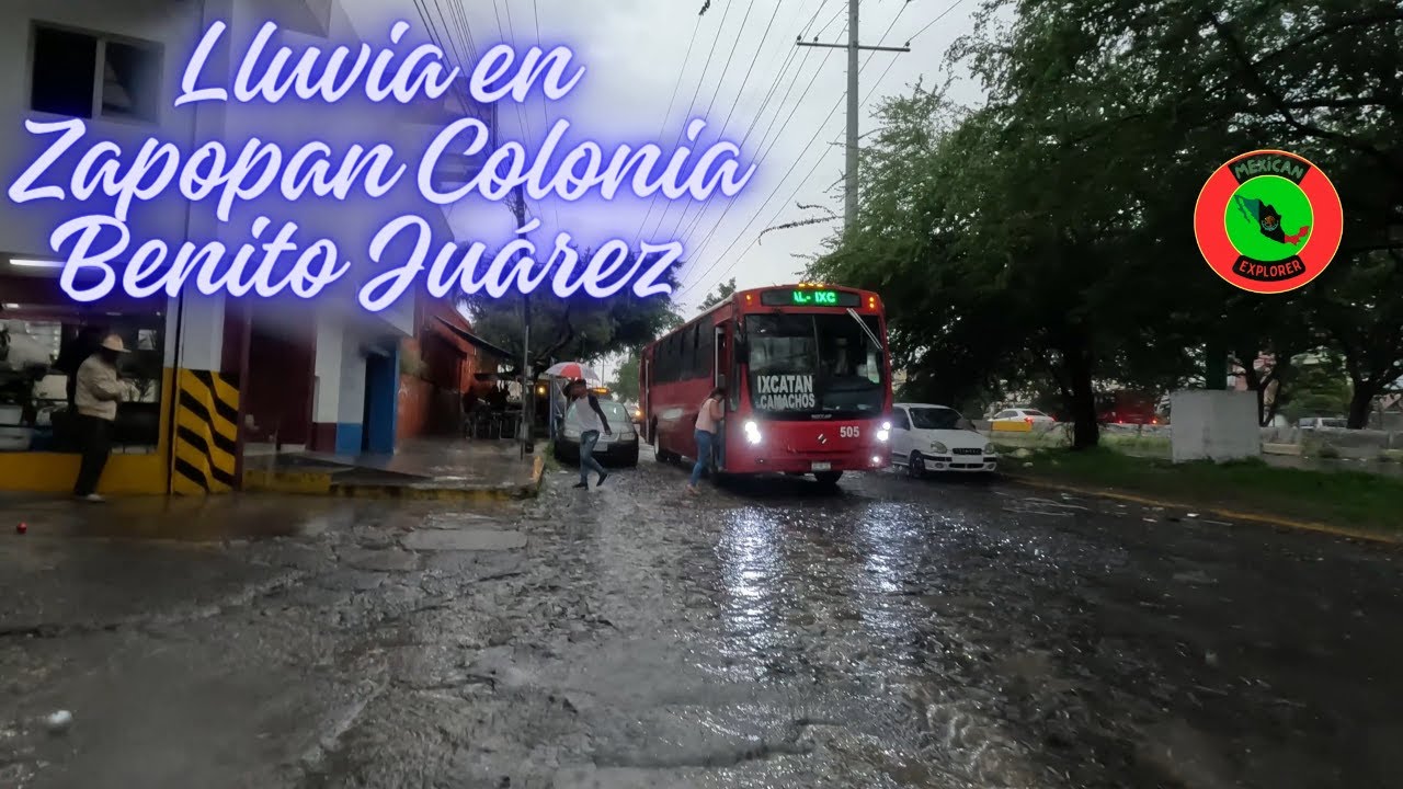Lluvia en Zapopan Colonia Benito Juárez 4k