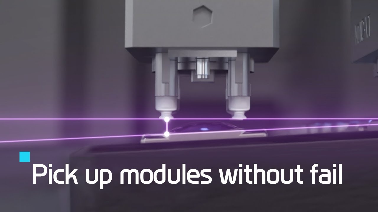 Force control picker (actuator) : Pick up modules from tilted tray without fail 틸트진 트레이에서 모듈 픽업하기