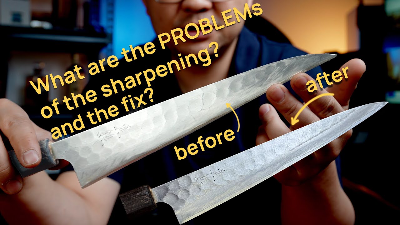 Restoring a badly sharpened Japanese knife: the cause and the fix. You probably seen one before