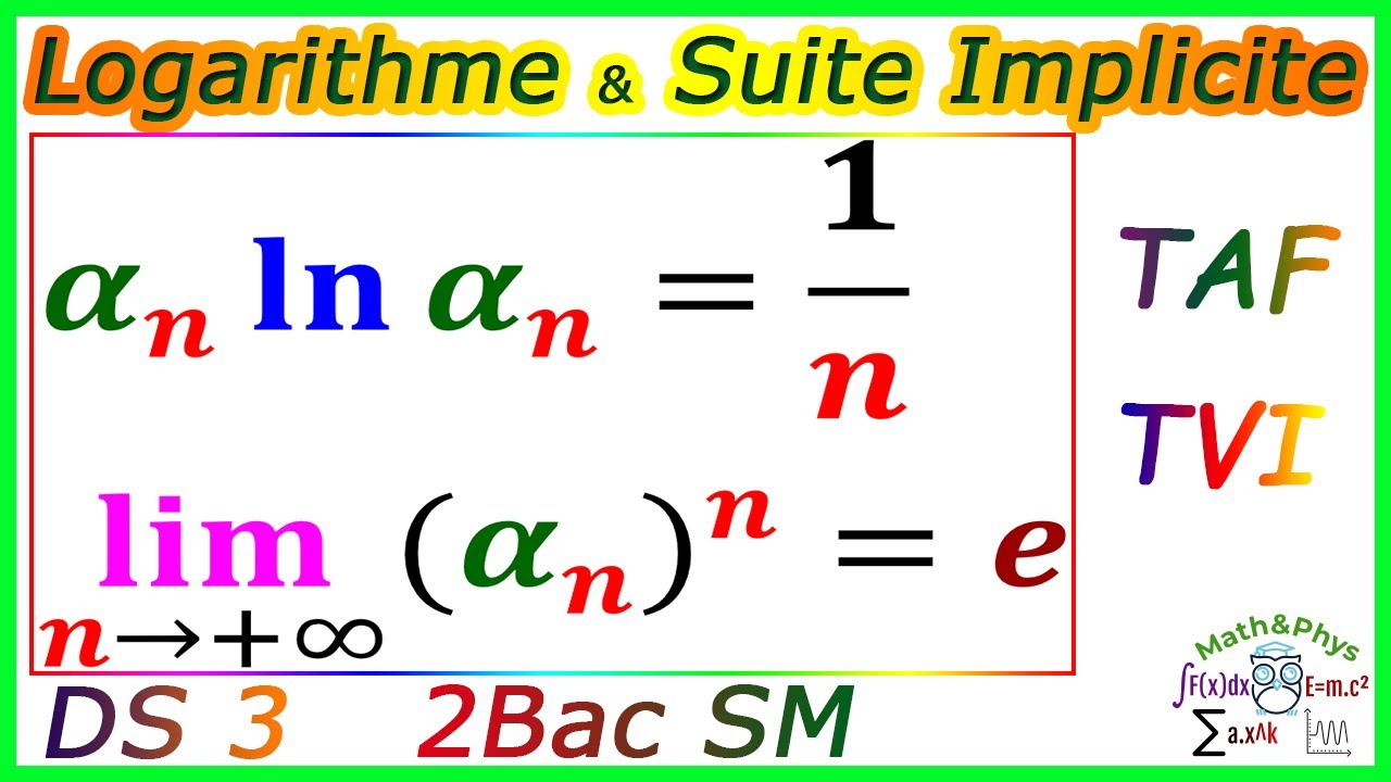 Logarithme Népérien - Suite Implicite avec Logarithme Népérien - 2 Bac SM [Exercice 13]