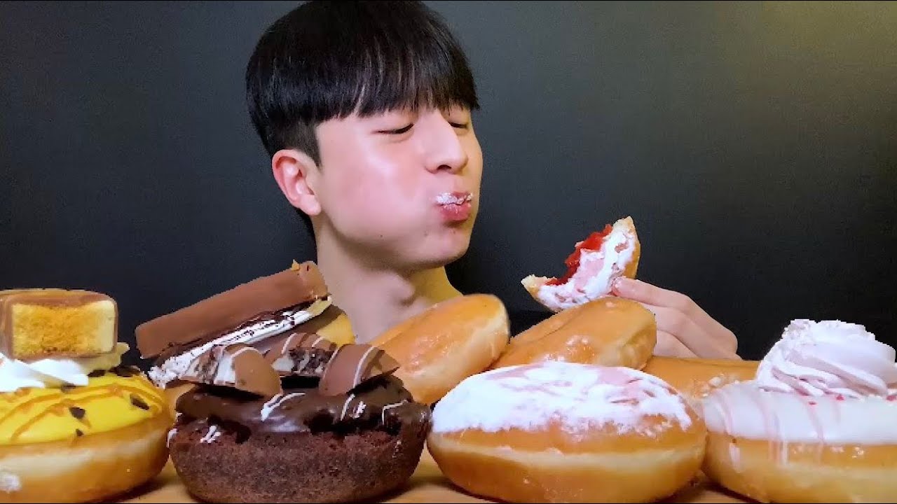 크리스피크림 도넛 🍩 초코, 오리지널 글레이즈드 도넛 디저트 먹방 DOUGHNUTS DESSERT MUKBANG
