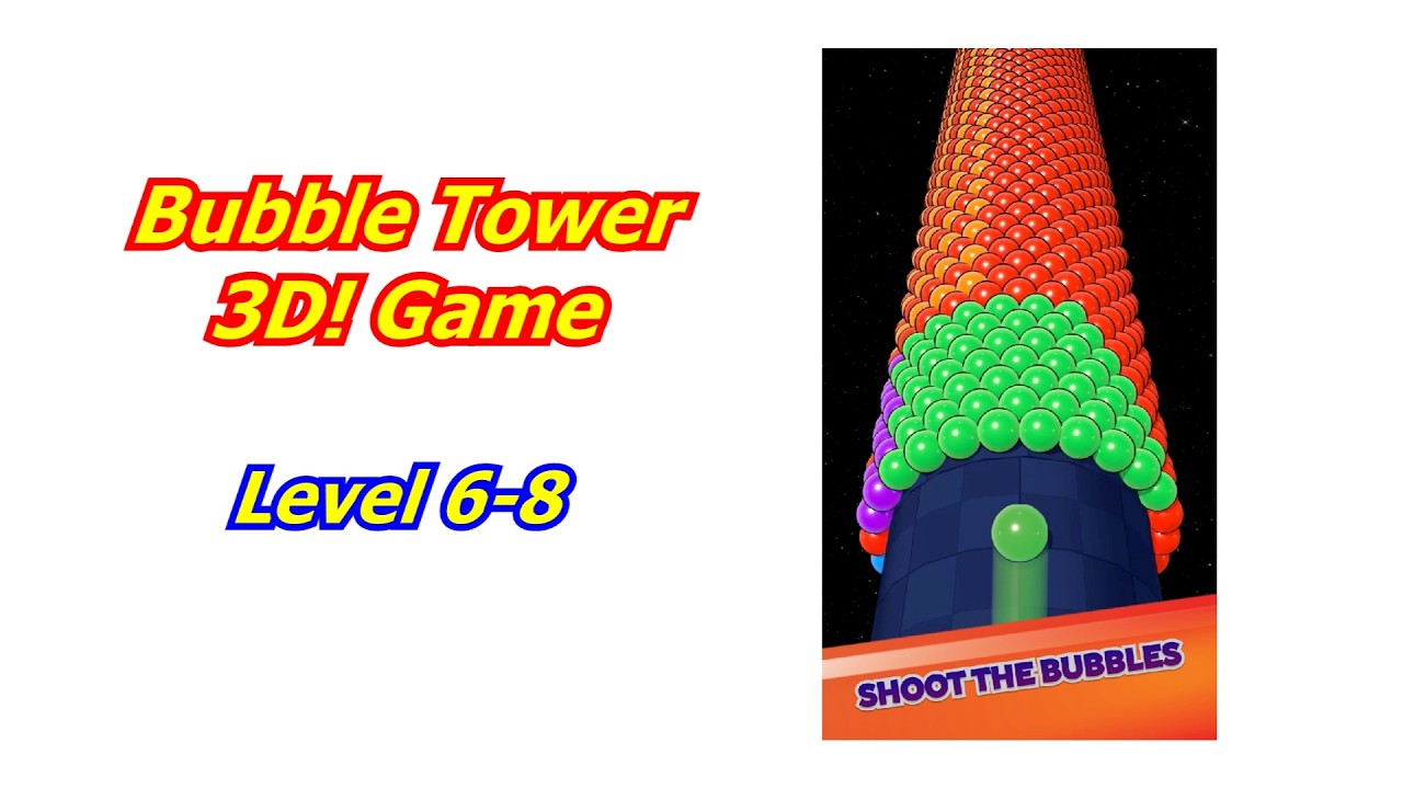 Bubble Tower 3D! Прохождение уровней 6-8.