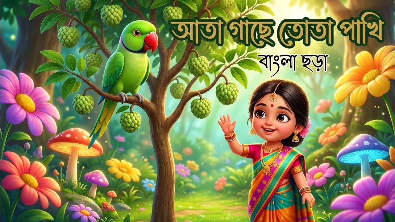 আতা গাছে তোতা পাখি 🦜 | Bangla Chora for Kids | Nursery Rhymes Bangla