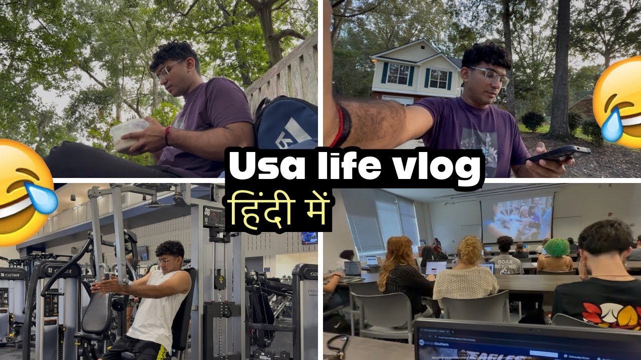🇺🇸 Indian Student Life in USA | My University Tour + Gym Workout 🇮🇳