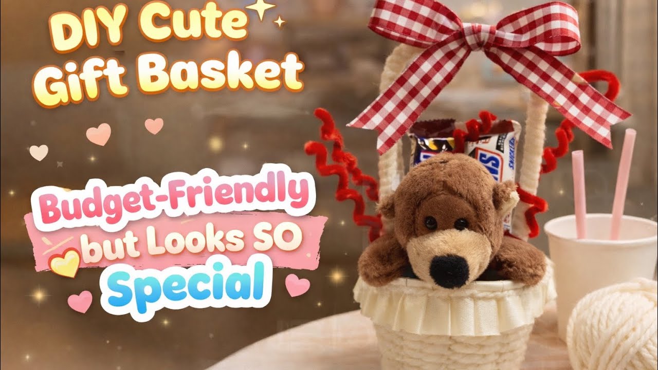 How to Make an Adorable Teddy Bear Gift Basket (Easy & Affordable DIY!)🧸🧶✨