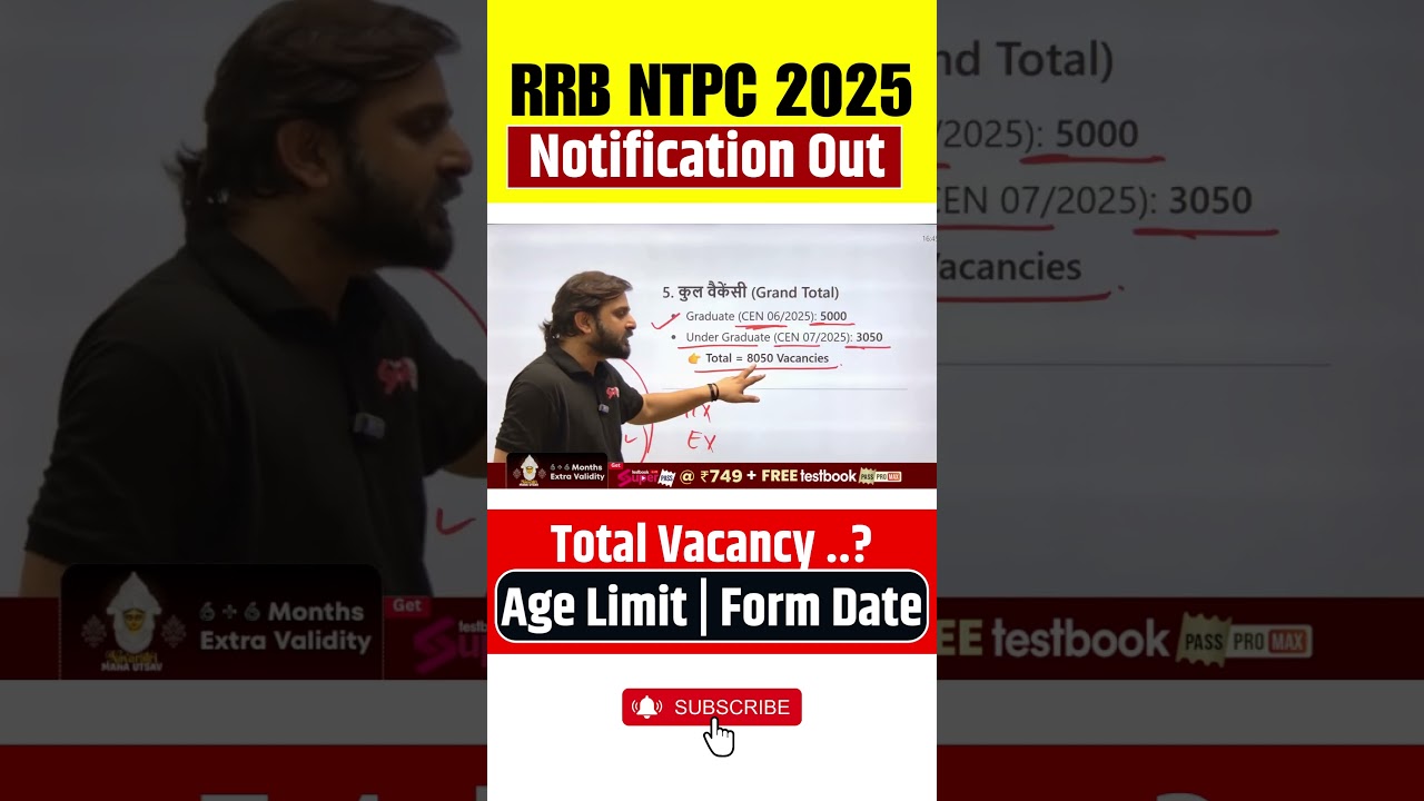 RRB NTPC 2025 Notification Out | Total Vacancy ..? | Age Limit | Form Date #testbook