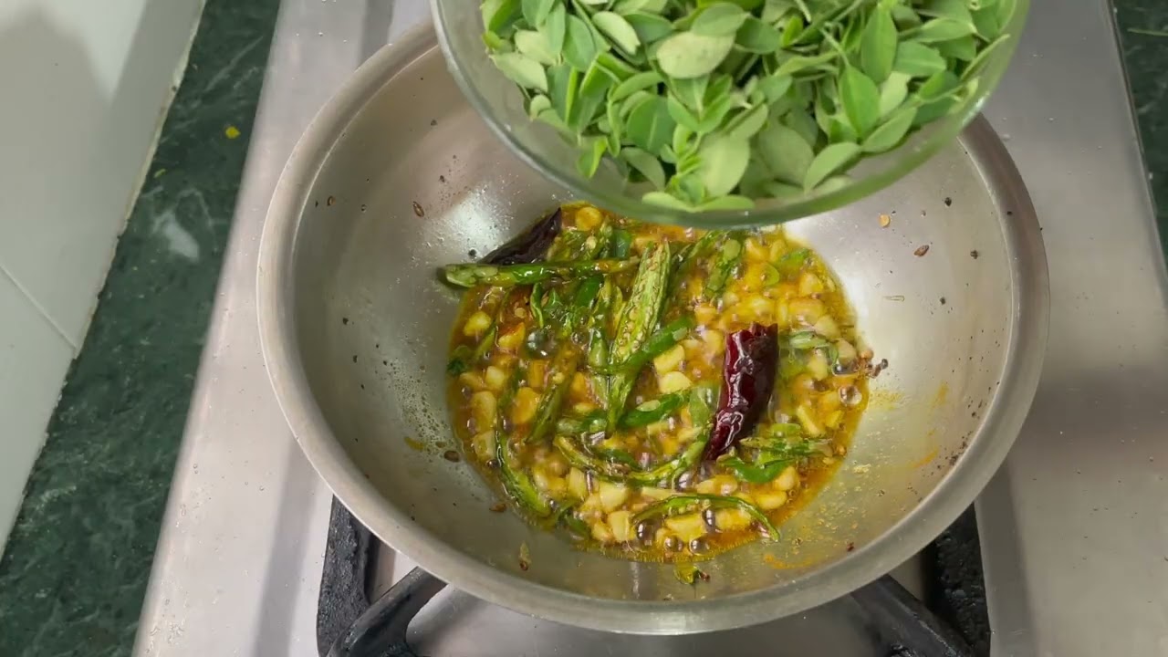 Munagaku Beerakayapottu Pesarapappu Fry/Gattu's Kitchen