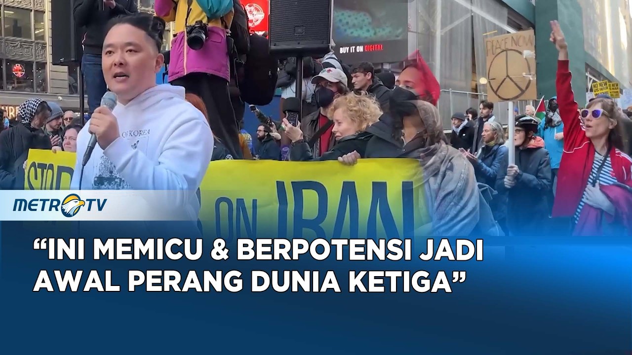 Kecam Trump, Warga New York Protes Serangan AS & Israel ke Iran