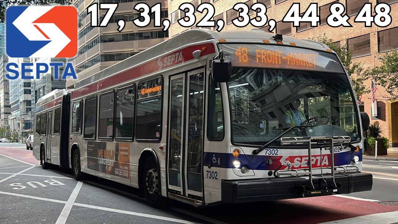 SEPTA: New Flyer DE40LFR, XDE40, NovaBus LFSA Hybrid action on the 17, 31, 32, 33, 44, 48