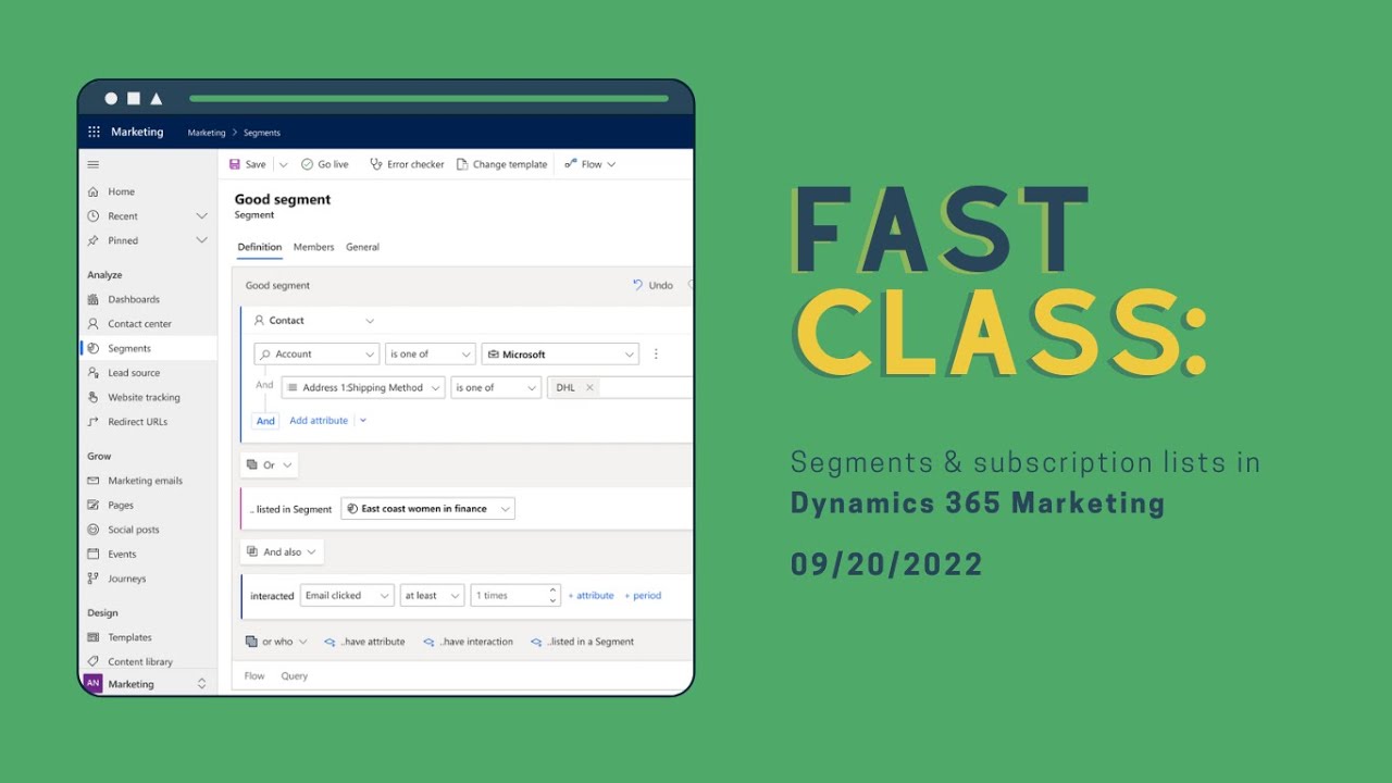Segments and subscription lists in Dynamics 365 Marketing