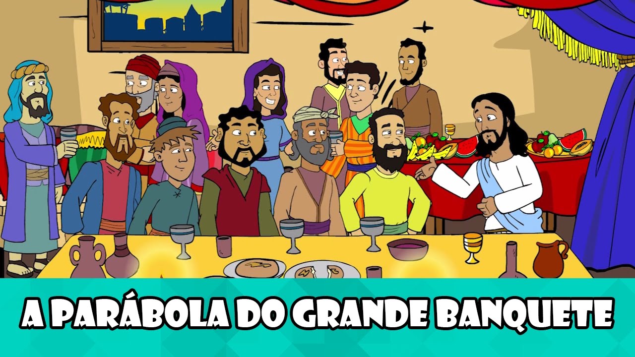 DESENHOS BÍBLICOS - A PARÁBOLA DO GRANDE BANQUETE