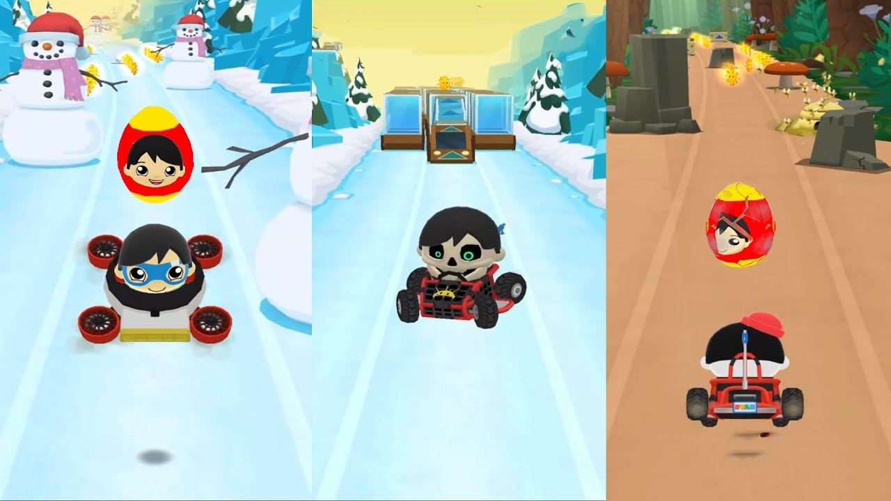 TAG WITH RYAN THREE CHARACTERS WITH KART VERSUS GAMEPLAY