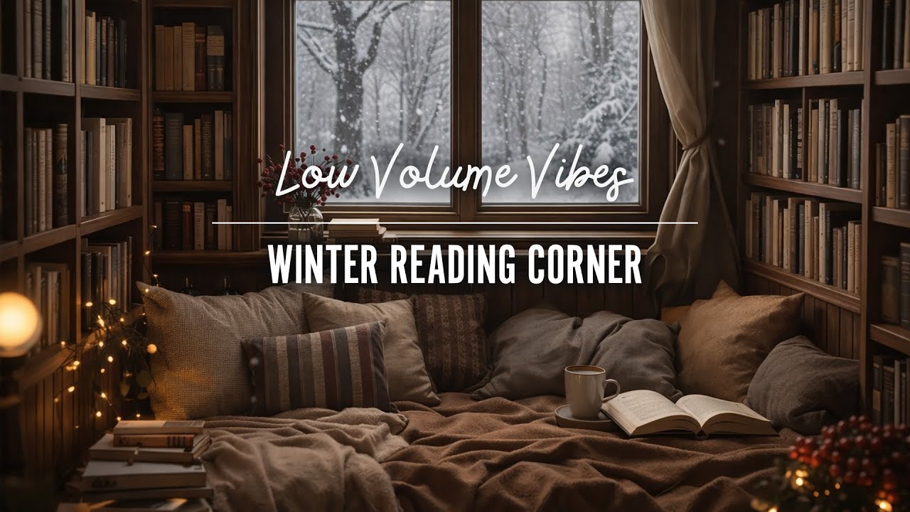 Cozy Reading Corner ❄️ Soft Jazz, Snowfall & Lights