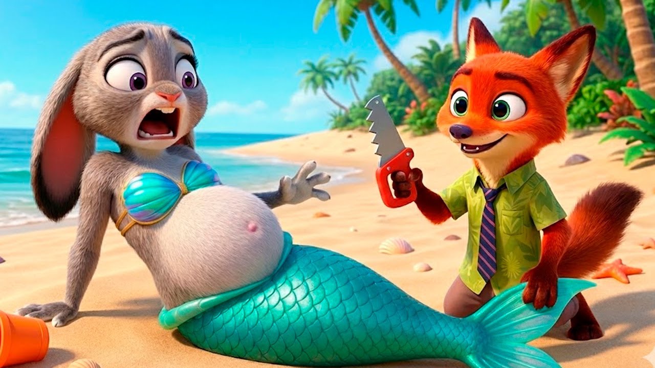 Baby Nick Saves Pregnant Mermaid Judy.... 💖Mermaid Judy needs help. [Zootopia 2]