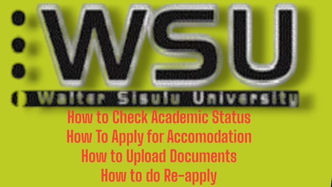 Как проверить статус в Университете Уолтера Сисулу, подать заявку на проживание, загрузить докуме...