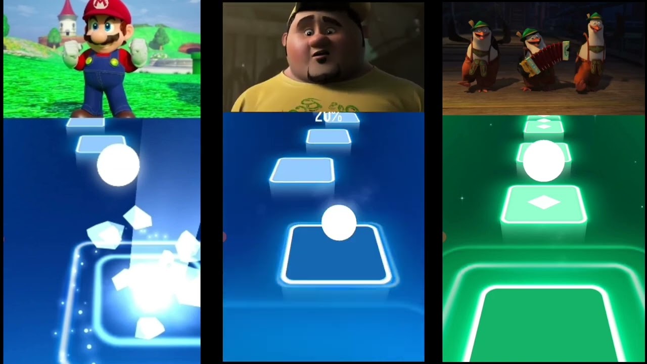 Super Mario vs Slime vs Madagascar penguins Tils Hop Edm Rush 🎶🎶🎶
