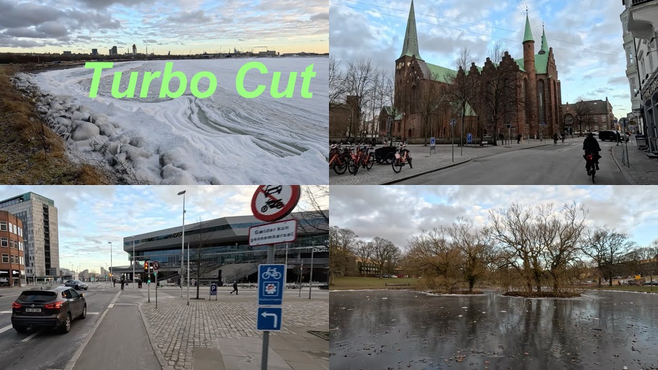 POV Cycling Aarhus - Turbo Cut -17°C Wind Chill - The City is Freezing Over! ❄️🚲