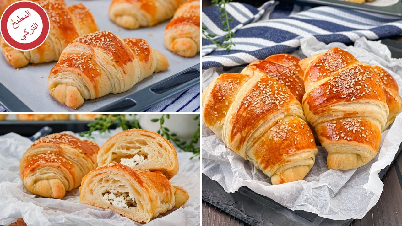 طريقة عمل الكرواسون الطري بحشوة الجبنة و البقدونس 🥐😍