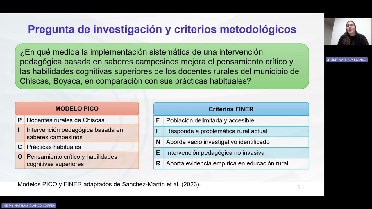 Formulación y fundamentación metodológica de la pregunta de investigación en educación rural